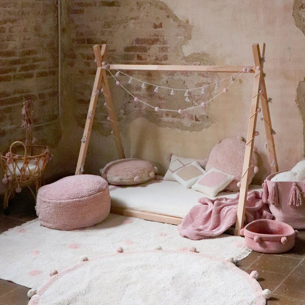 Wasbaar tapijt Bubbly natural - Ø 120 cm Vintage Nude
