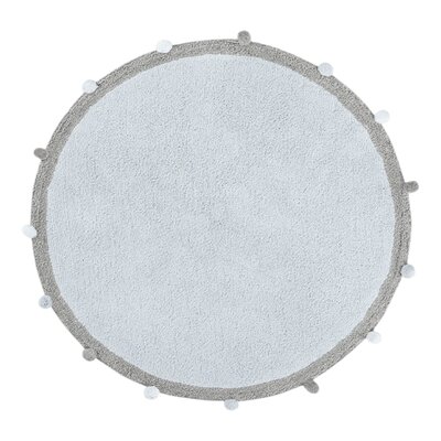 Wasbaar tapijt Bubbly - Ø 120 cm Soft blue