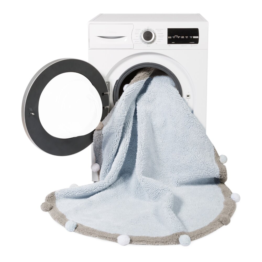 Wasbaar tapijt Bubbly - Ø 120 cm Soft blue