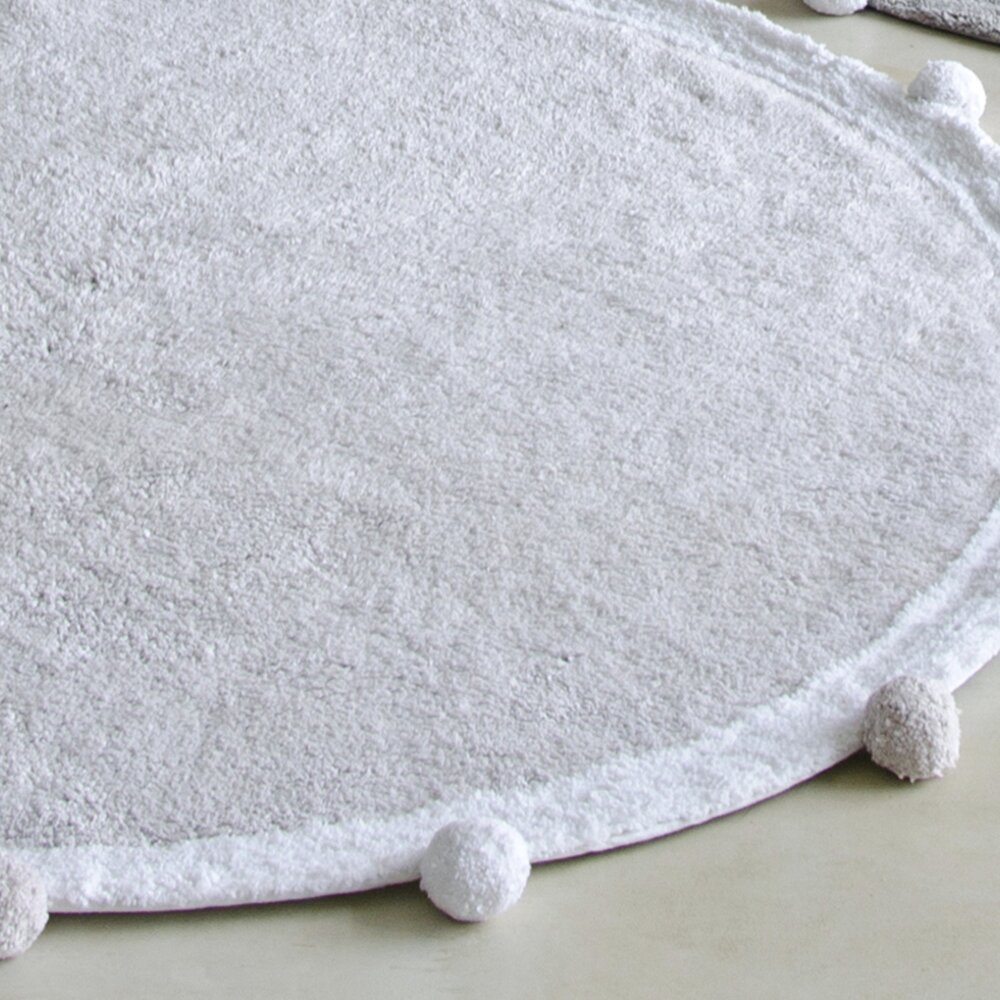 Wasbaar tapijt Bubbly - Ø 120 cm Light grey
