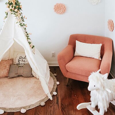 Wasbaar tapijt Bubbly - Ø 120 cm Soft pink