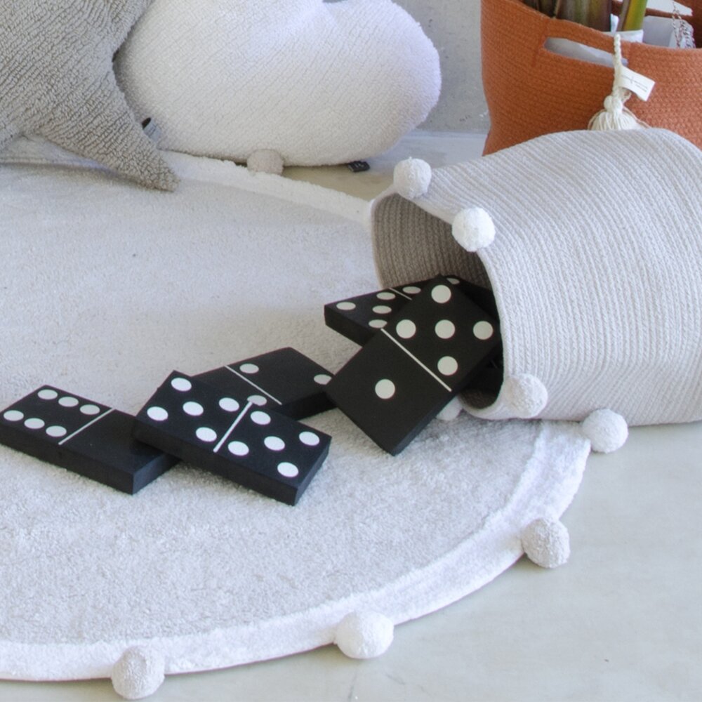 Wasbaar tapijt Bubbly - Ø 120 cm Light grey