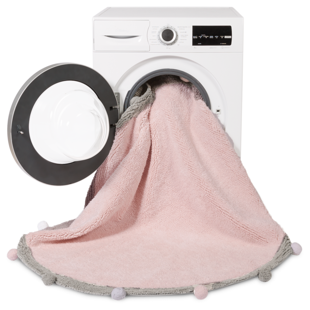 Wasbaar tapijt Bubbly - Ø 120 cm Soft pink