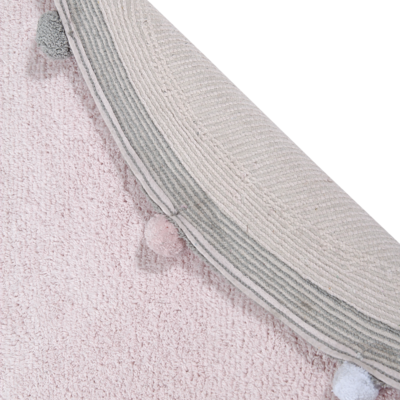 Wasbaar tapijt Bubbly - Ø 120 cm Soft pink