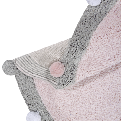 Wasbaar tapijt Bubbly - Ø 120 cm Soft pink