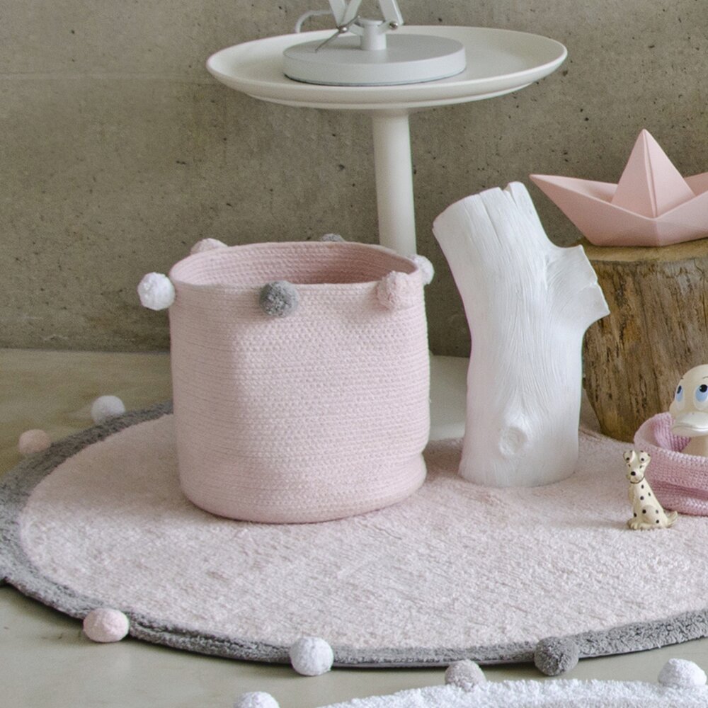Wasbaar tapijt Bubbly - Ø 120 cm Soft pink