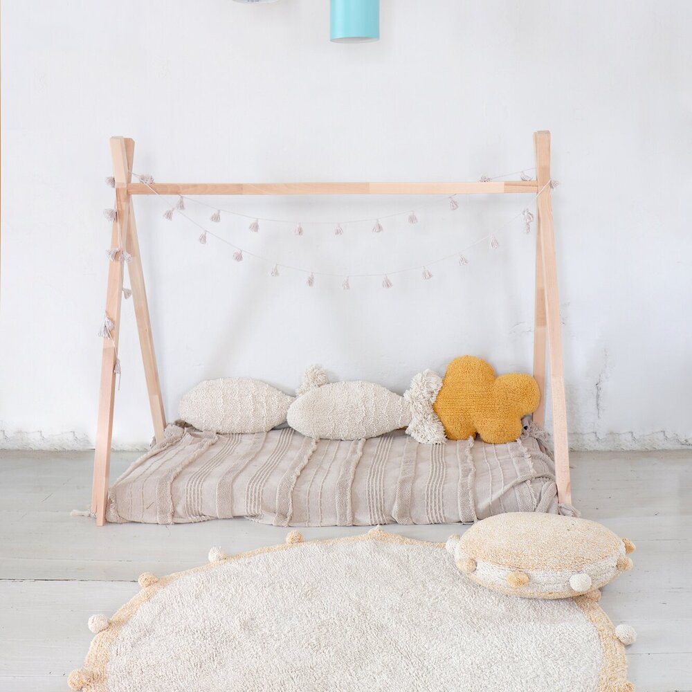 Wasbaar tapijt Bubbly natural - Ø 120 cm Honey
