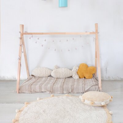 Wasbaar tapijt Bubbly natural - Ø 120 cm Honey