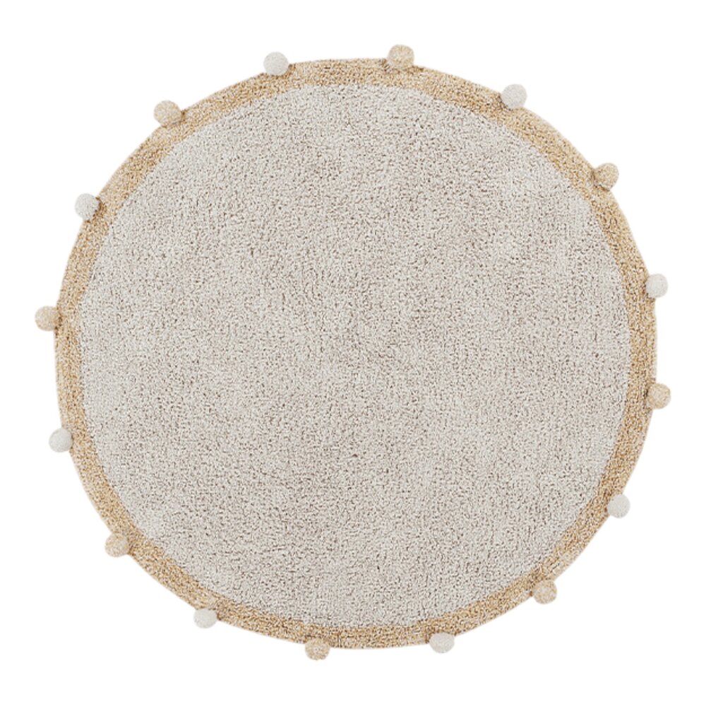 Wasbaar tapijt Bubbly natural - Ø 120 cm Honey