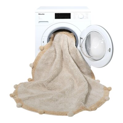 Wasbaar tapijt Bubbly natural - Ø 120 cm Honey