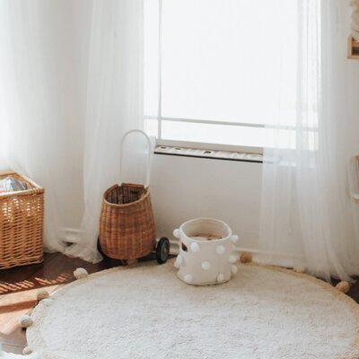 Wasbaar tapijt Bubbly natural - Ø 120 cm Honey