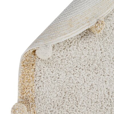 Wasbaar tapijt Bubbly natural - Ø 120 cm Honey