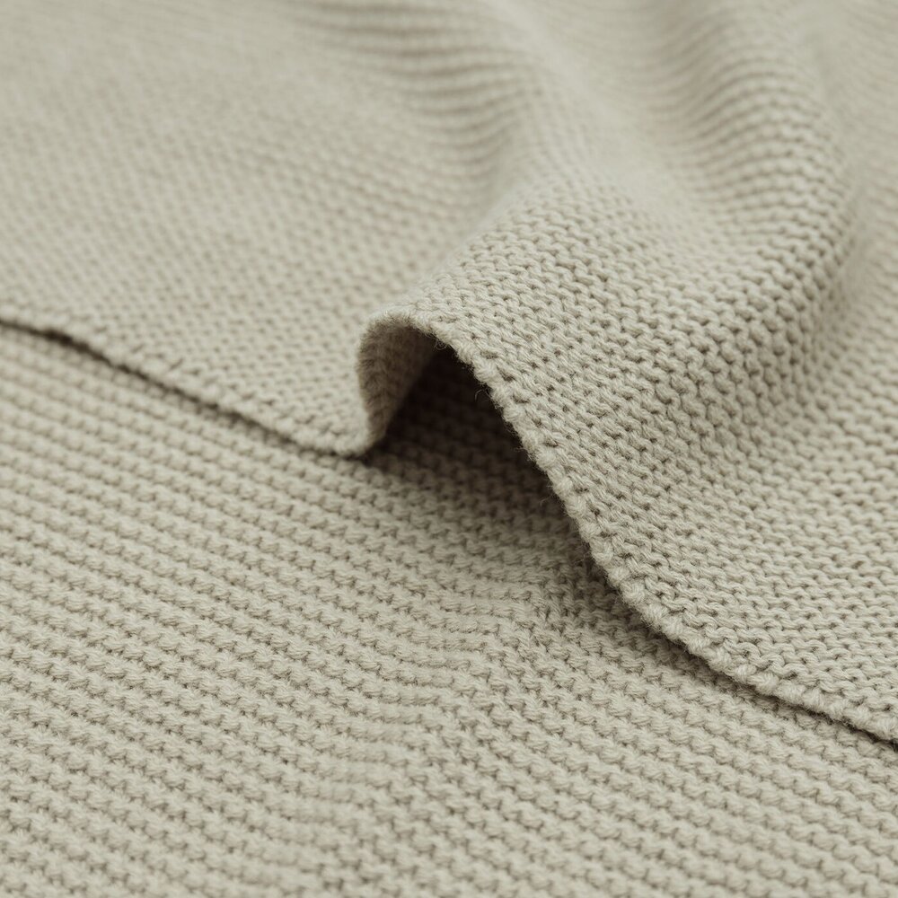 Deken Wieg 75x100cm Basic Knit Olive Green
