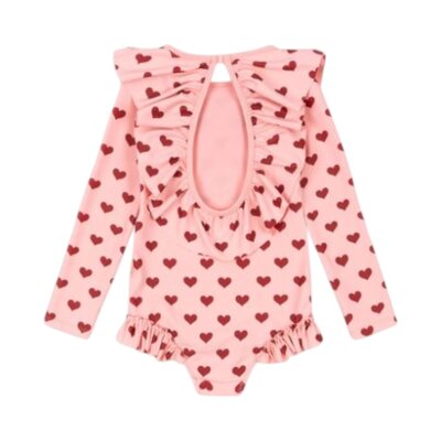 Manuca zwempak lange mouwen Amour pink