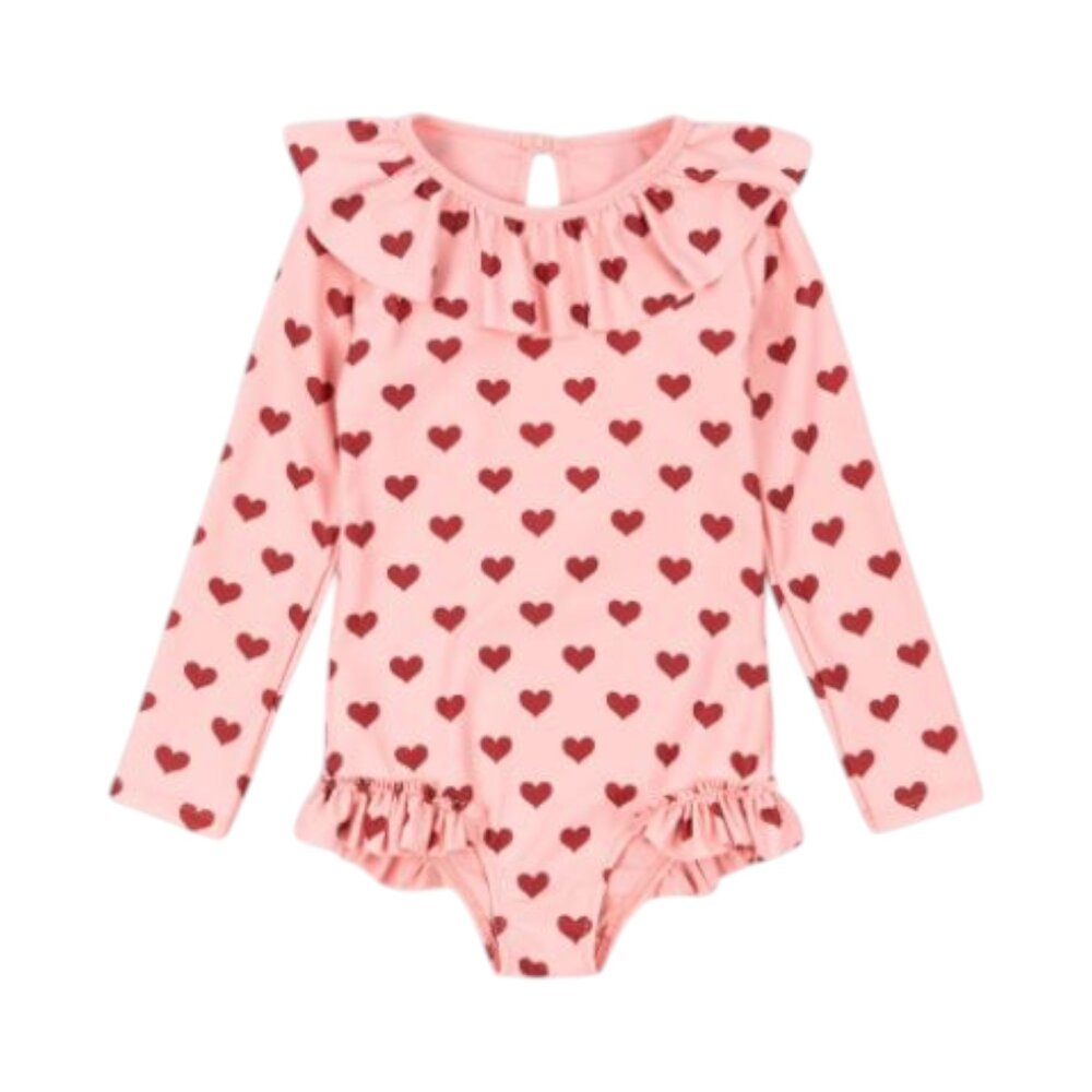 Manuca zwempak lange mouwen Amour pink
