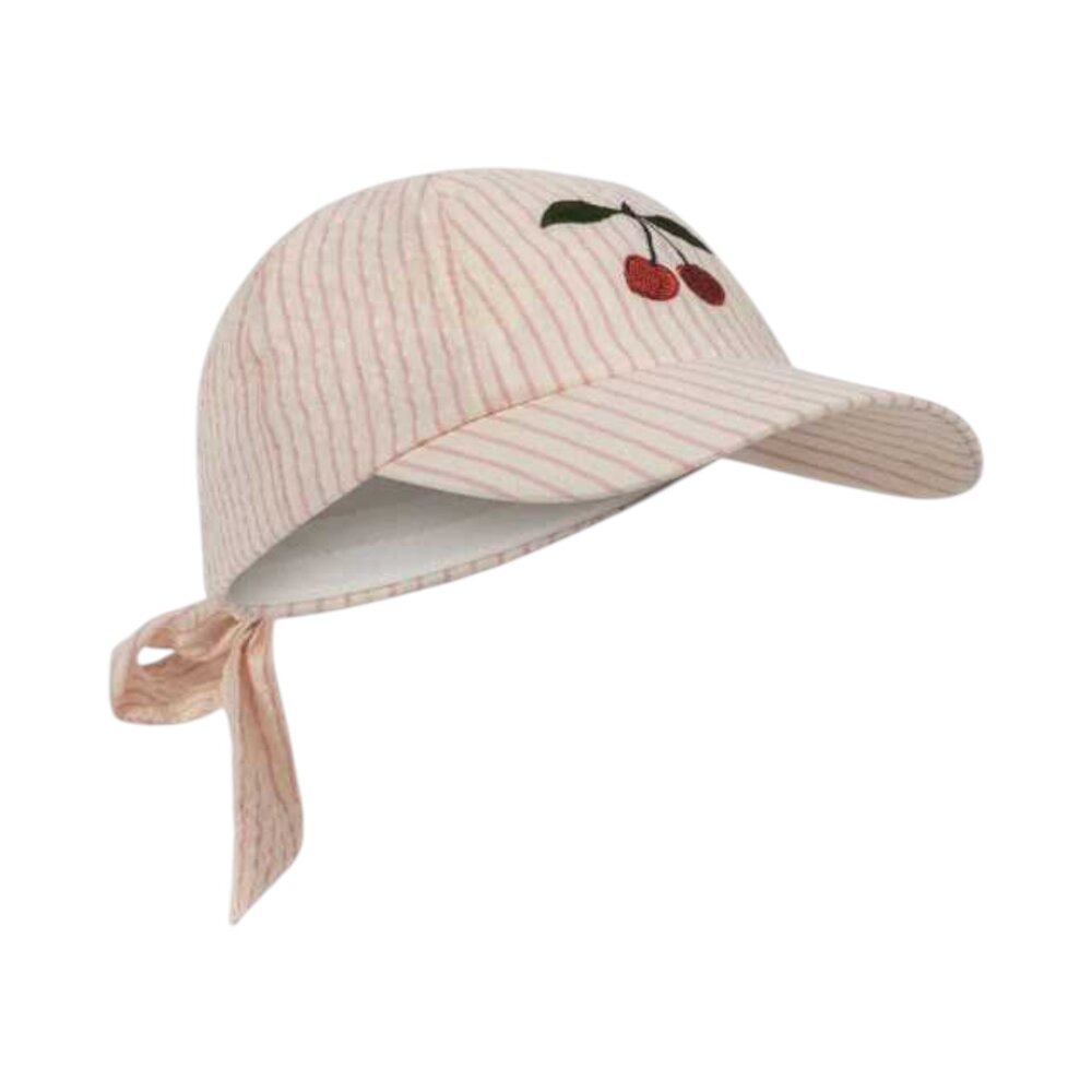 Ellie bow pet Gots Peony stripe
