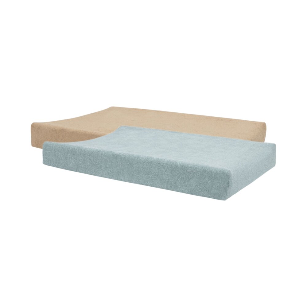 Aankleedkussenhoes Badstof 50x70cm (2pack) Sea Green/Biscuit