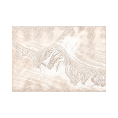Deken Wieg 75x100cm Fringe Stripe GOTS Biscuit/Ivory
