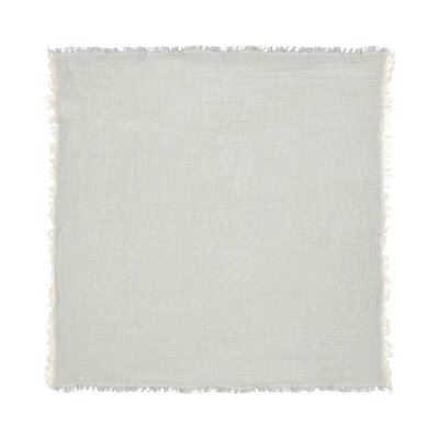 Deken Wieg 75x100cm Fringe Stripe GOTS Sea Green/Ivory