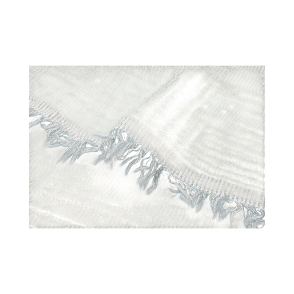 Deken Wieg 75x100cm Fringe Stripe GOTS Sea Green/Ivory
