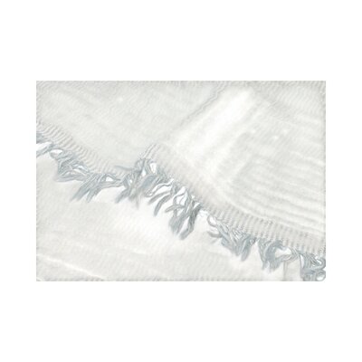 Deken Wieg 75x100cm Fringe Stripe GOTS Sea Green/Ivory
