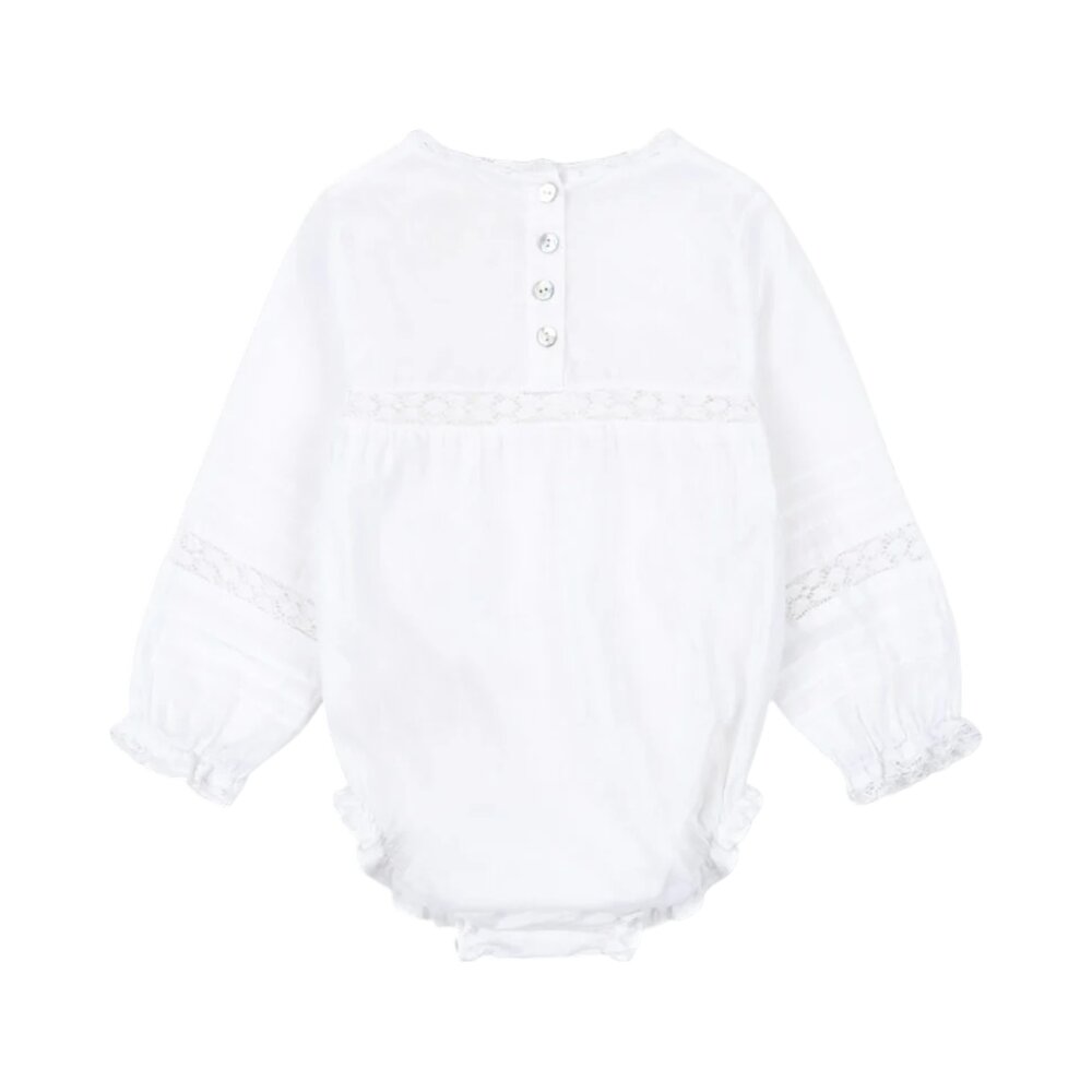 Orchid romper Gots Optic white