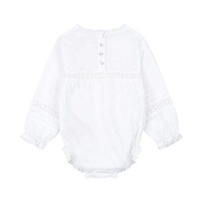 Orchid romper Gots Optic white