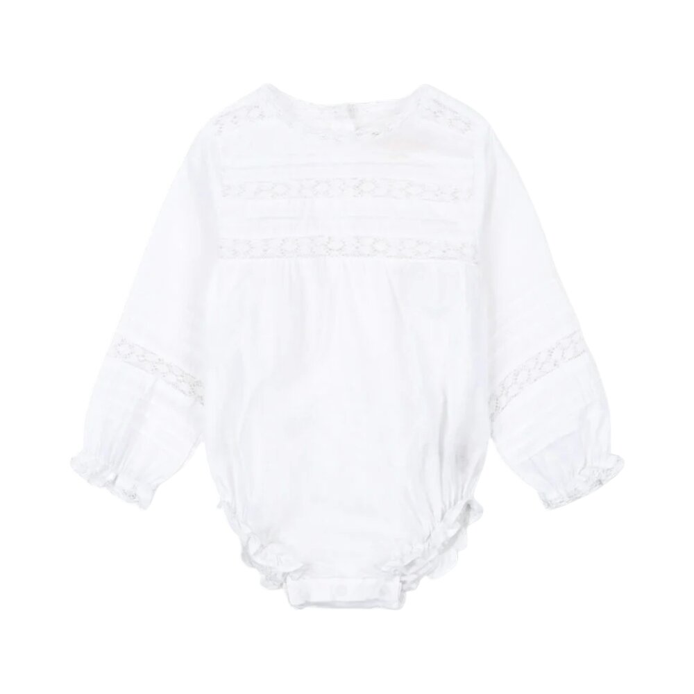 Orchid romper Gots Optic white