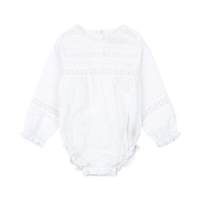 Orchid romper Gots Optic white