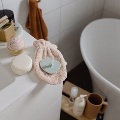 Silicone badborstel 2-pack Natural/Cambridge Blue 