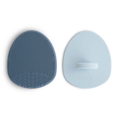 Silicone badborstel 2-pack Tradewinds/Periwinkle