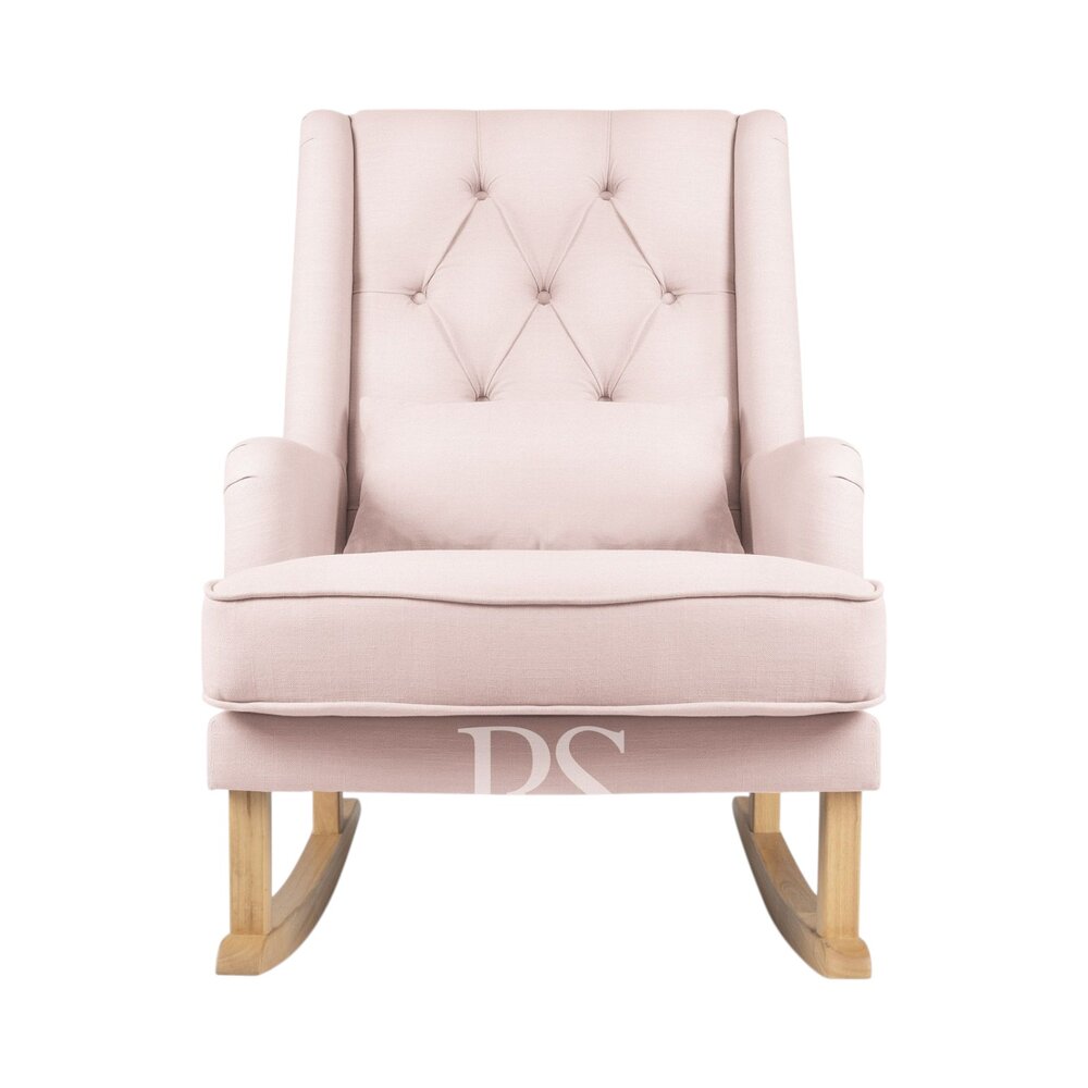 Schommelstoel Royal Rocker blush pink, naturel poten
