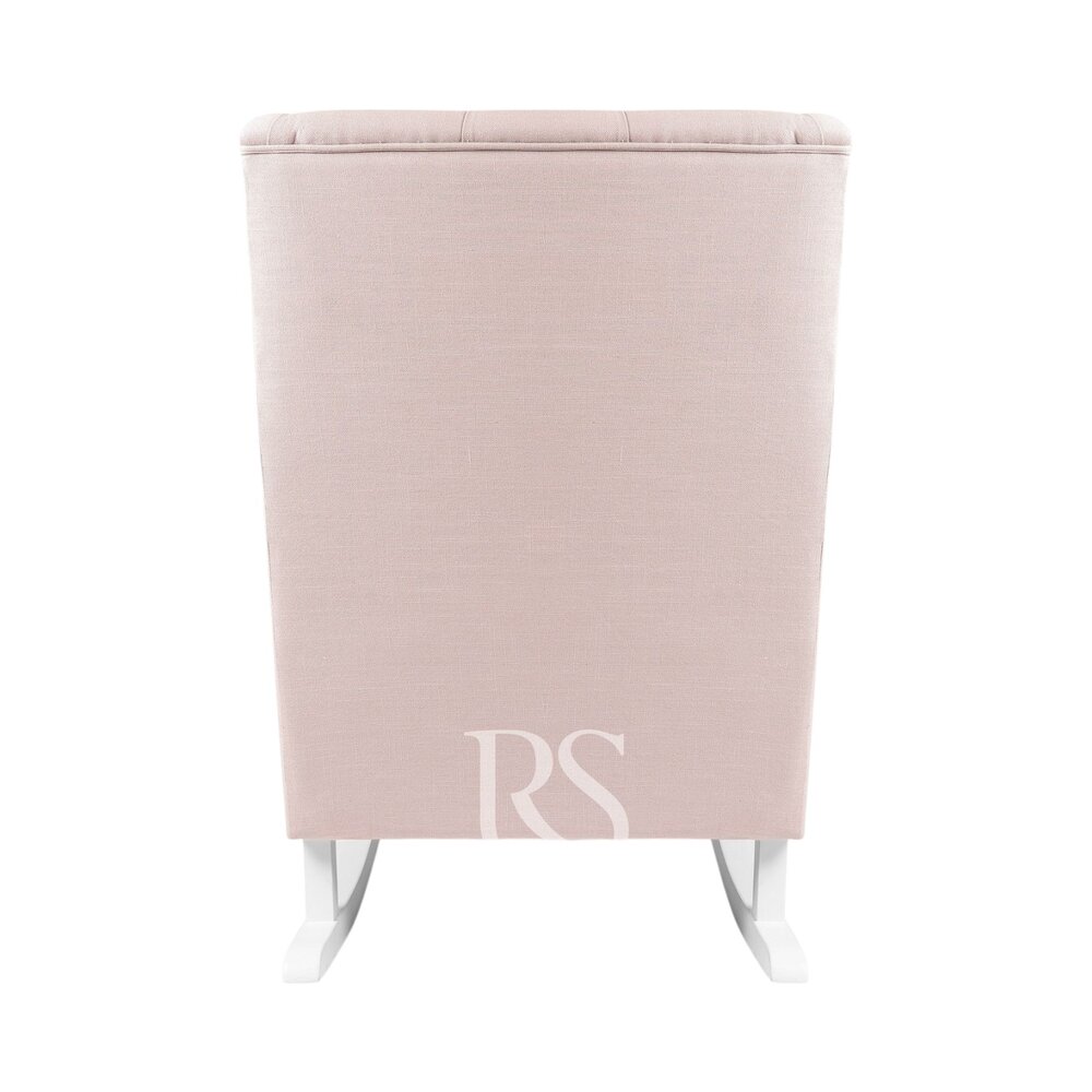 Schommelstoel Royal Rocker blush pink, witte poten