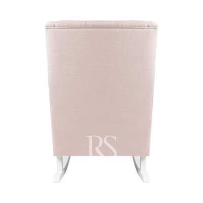Schommelstoel Royal Rocker blush pink, witte poten