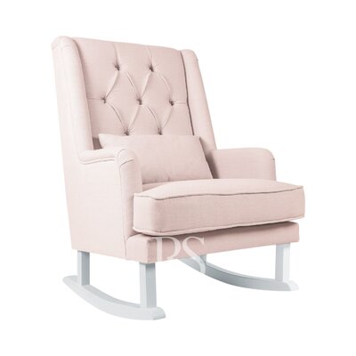 Schommelstoel Royal Rocker blush pink, witte poten