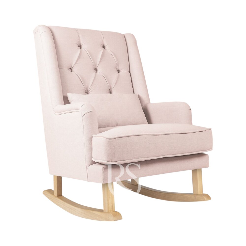 Schommelstoel Royal Rocker blush pink, naturel poten