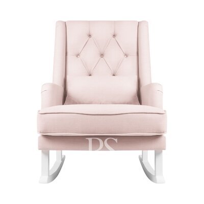 Schommelstoel Royal Rocker blush pink, witte poten