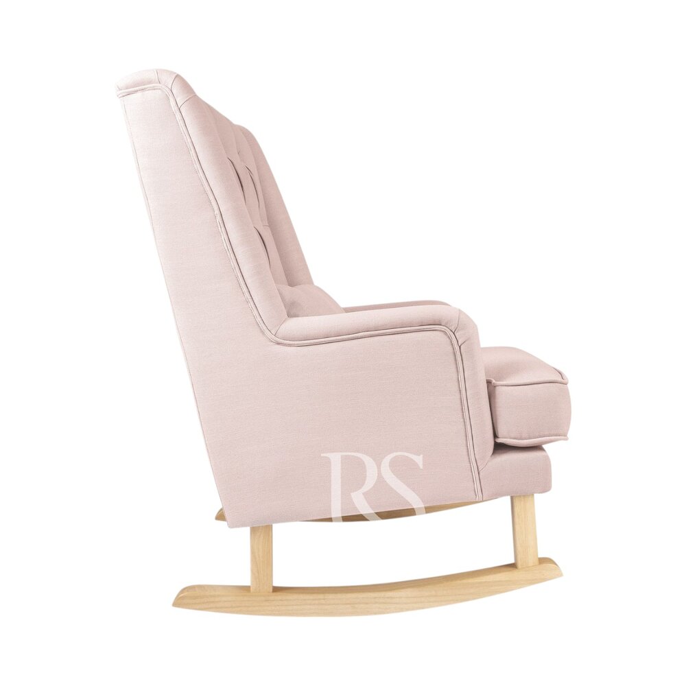 Schommelstoel Royal Rocker blush pink, naturel poten