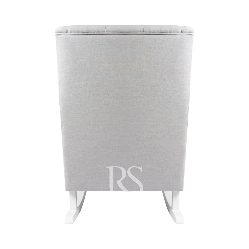Schommelstoel Royal Rocker silver grey, witte poten
