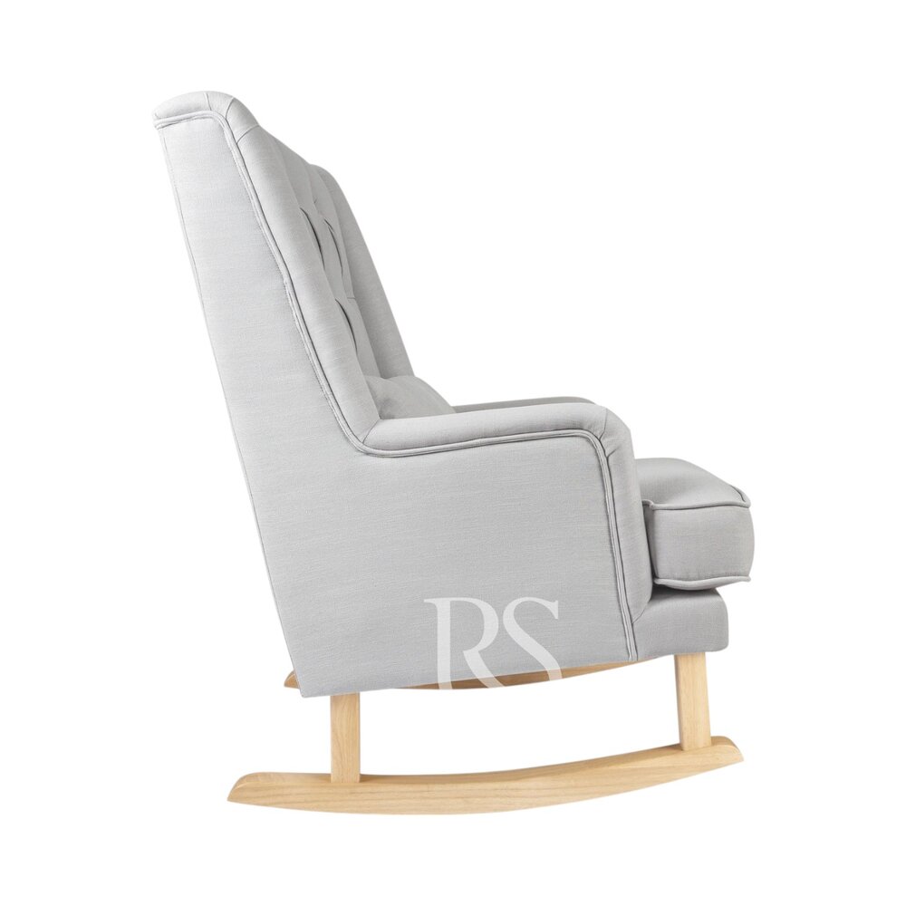 Schommelstoel Royal Rocker silver grey, naturel poten