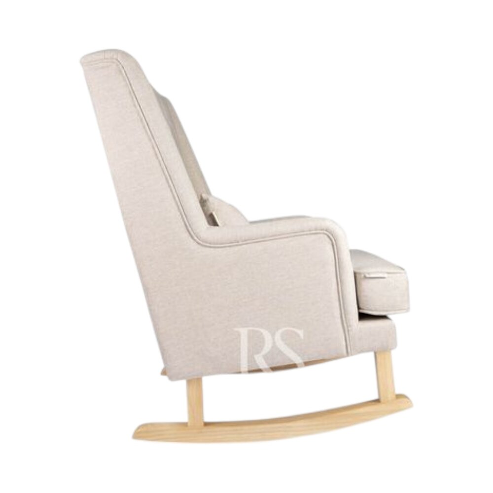 Schommelstoel Royal Rocker natural linen beige, naturel poten