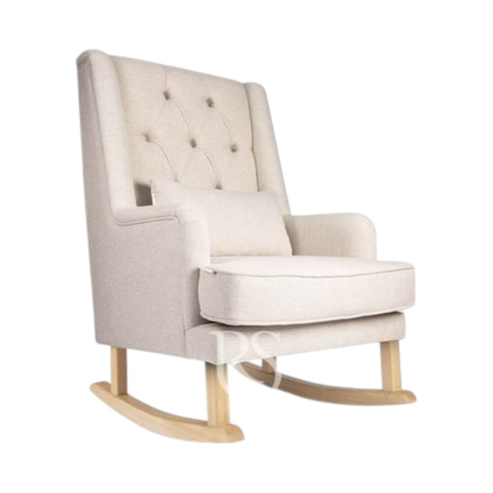 Schommelstoel Royal Rocker natural linen beige, naturel poten