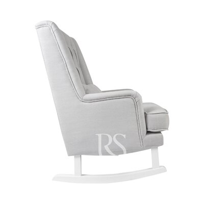 Schommelstoel Royal Rocker silver grey, witte poten