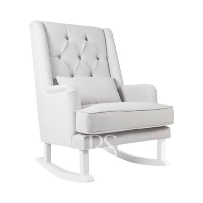 Schommelstoel Royal Rocker silver grey, witte poten