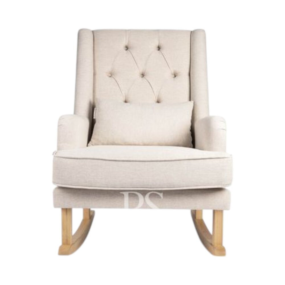 Schommelstoel Royal Rocker natural linen beige, naturel poten