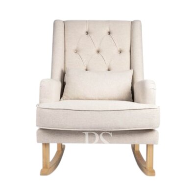 Schommelstoel Royal Rocker natural linen beige, naturel poten