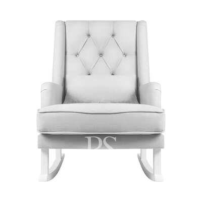 Schommelstoel Royal Rocker silver grey, witte poten