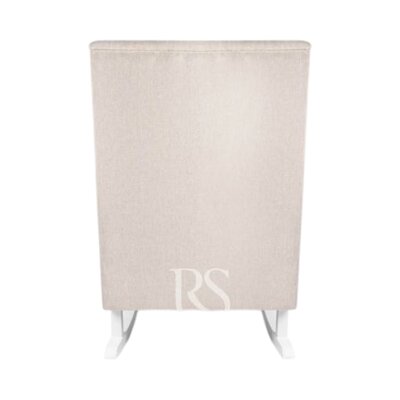 Schommelstoel Bliss Rocker natural linen beige, witte poten