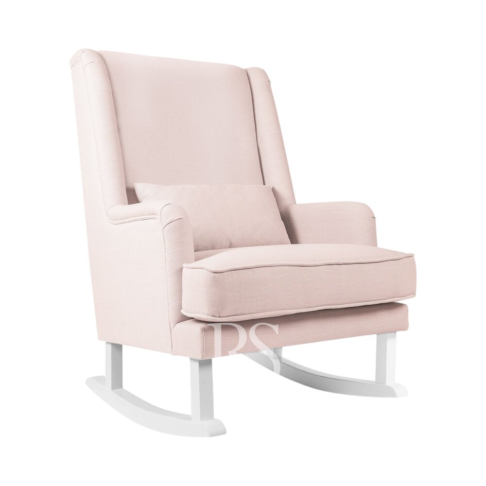Schommelstoel Bliss Rocker blush pink, witte poten