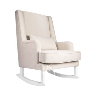 Schommelstoel Bliss Rocker natural linen beige, witte poten